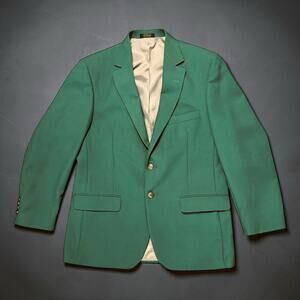 Vintage Hardwick Clothes Blazer Mens Green Gold Button Single Breasted Size 42R